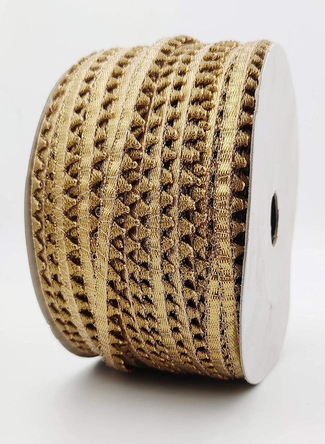 Bobbiny Golden Samosa Gota Patti Lace Border (10 Meter) Material for Dupatta, Bridal Dresses, Saree, Lehengas, Palazzo, Anarkali Suits, Blouses Pack of 1. - Image 1